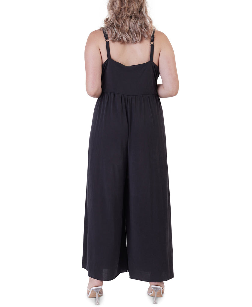 Black Tape Women Plus Wide Leg Jumpsuit