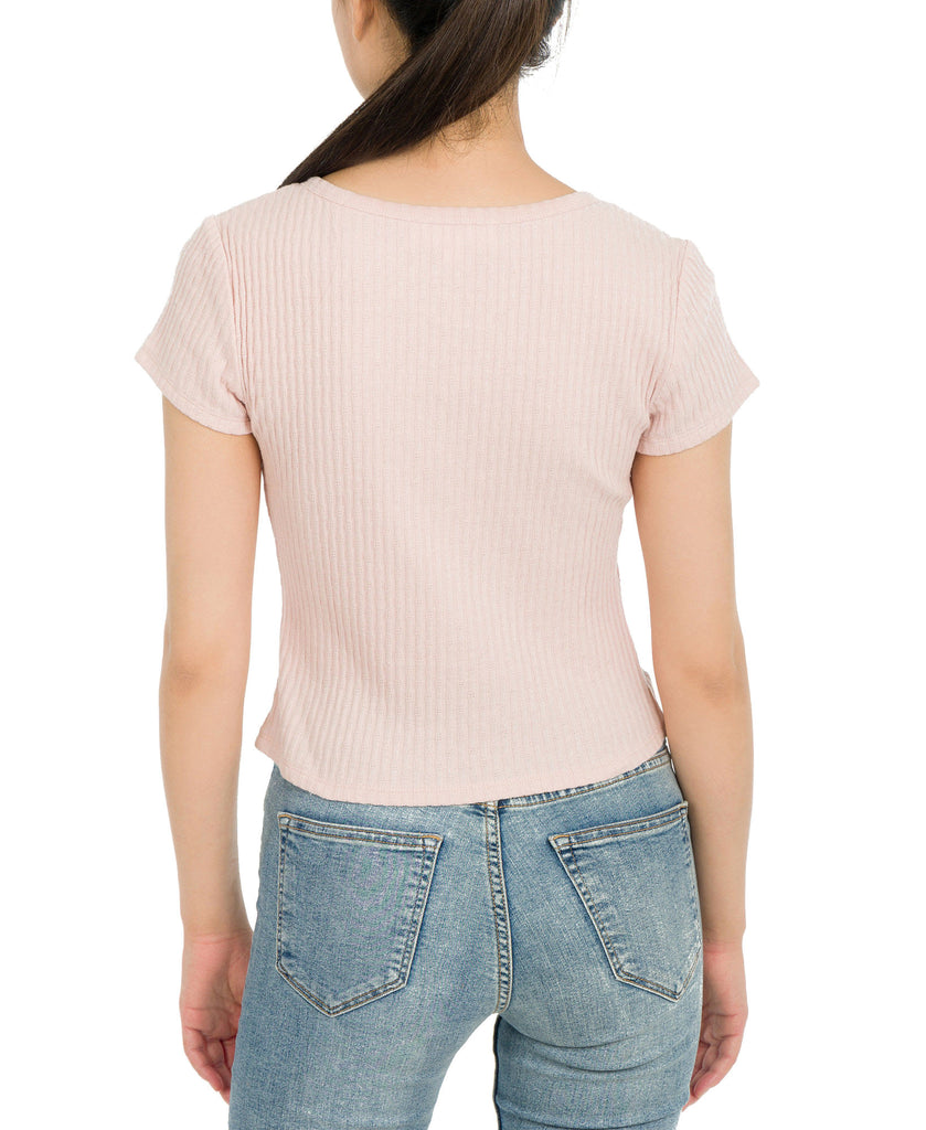 Hippie Rose Women Textured Button Front Top