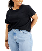 Derek Heart Women Plus Trendy Cotton Pocket T Shirt