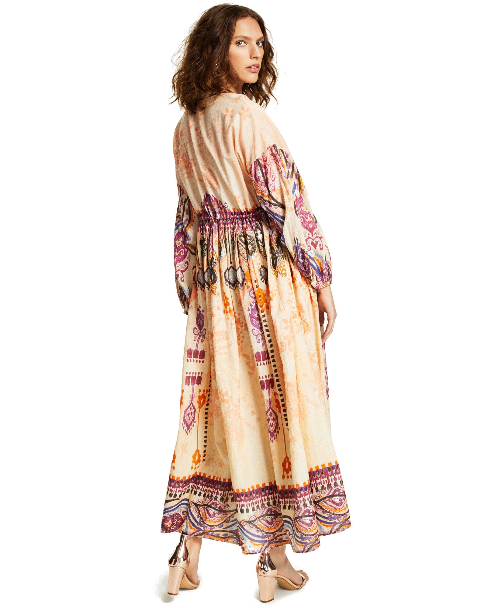 INC International Concepts Women Luxe Drawstring Waist Maxi Dress