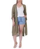 Black Tape Women Plus Oversized Fine Gauge Cardigan Sweater Pistachio