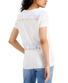 INC International Concepts Women Twist Front Cotton Tie Dye T Shirt