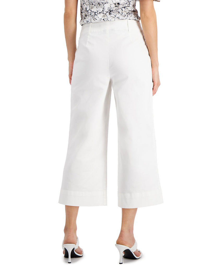 INC International Concepts Women Button Fly Culottes Bright White