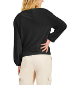 INC International Concepts Women EARTH Drop Shoulder Sweatshirt