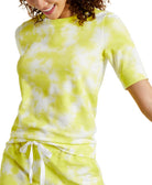 Style & Co Women Lightweight Tie Dyed Sweatshirt Tie Dye Yellow