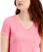 Style & Co Women Burnout V Neck T Shirt