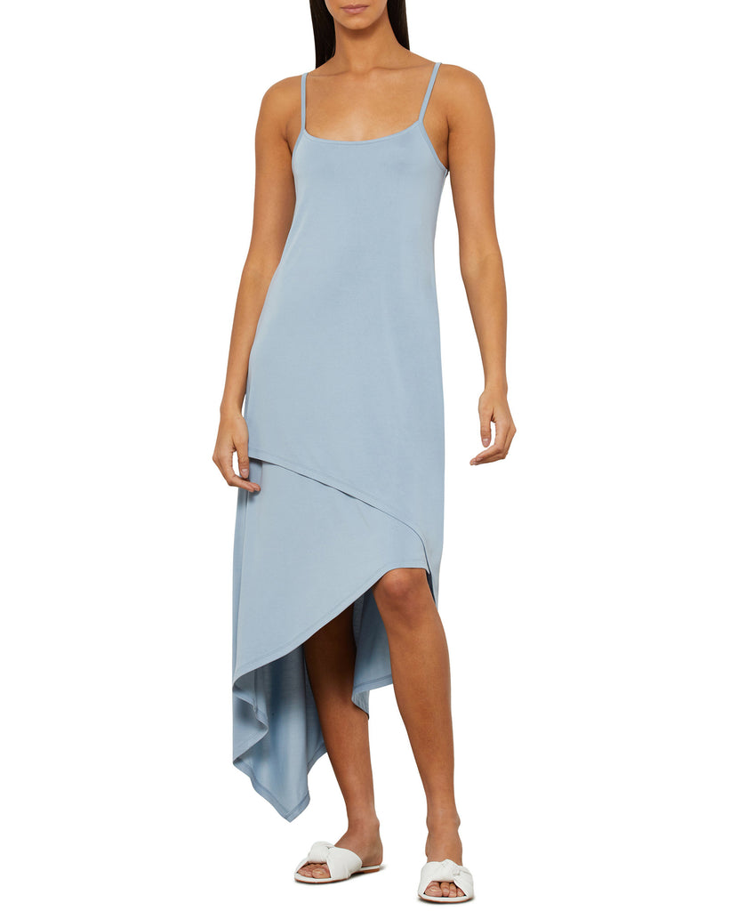 BCBGMAXAZRIA Women Asymmetrical Slip Dress Shadow