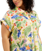 Style & Co Women Cotton Printed Camp Shirt