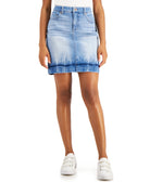 Style & Co Women Bleach Dye Denim Skirt Babylon Wash