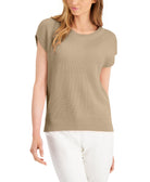 Alfani Women Petite Cap Sleeve Sweater Cream Beige