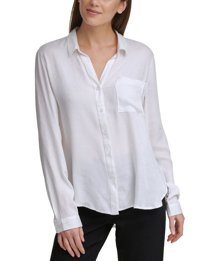 Calvin Klein Jeans Women Jacquard Shirt White