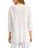 Alfani Women Textured Split Neck Top