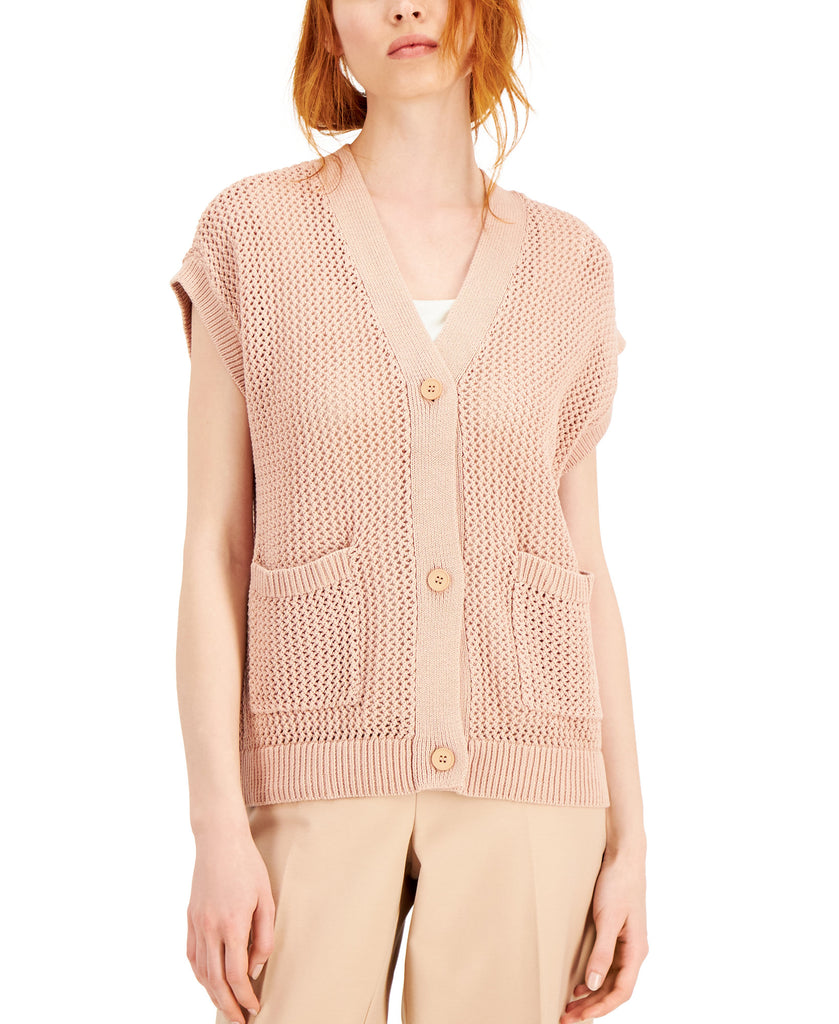 Alfani Women Petite Cotton Short Sleeve Cardigan