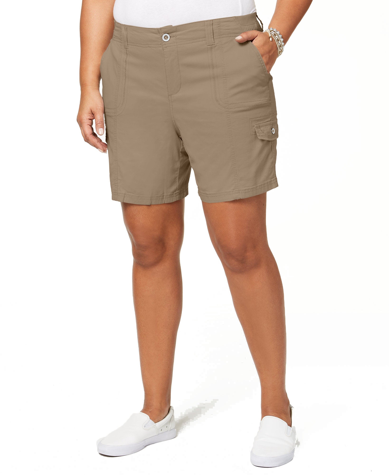 Style & Co Women Plus Cargo Shorts Doe