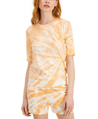 Style & Co Women Lightweight Tie Dyed Sweatshirt Sunburst Orange