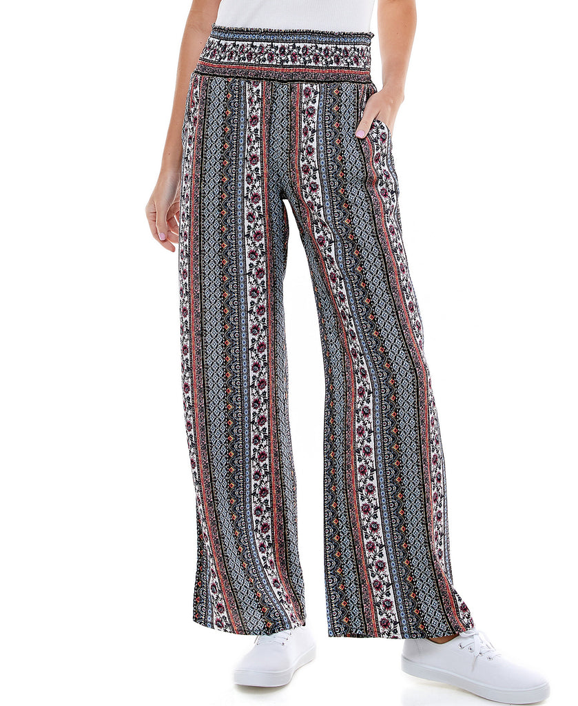 Kingston-Grey-Women-Wide-Leg-Mixed-Print-Pants-Black-Rose