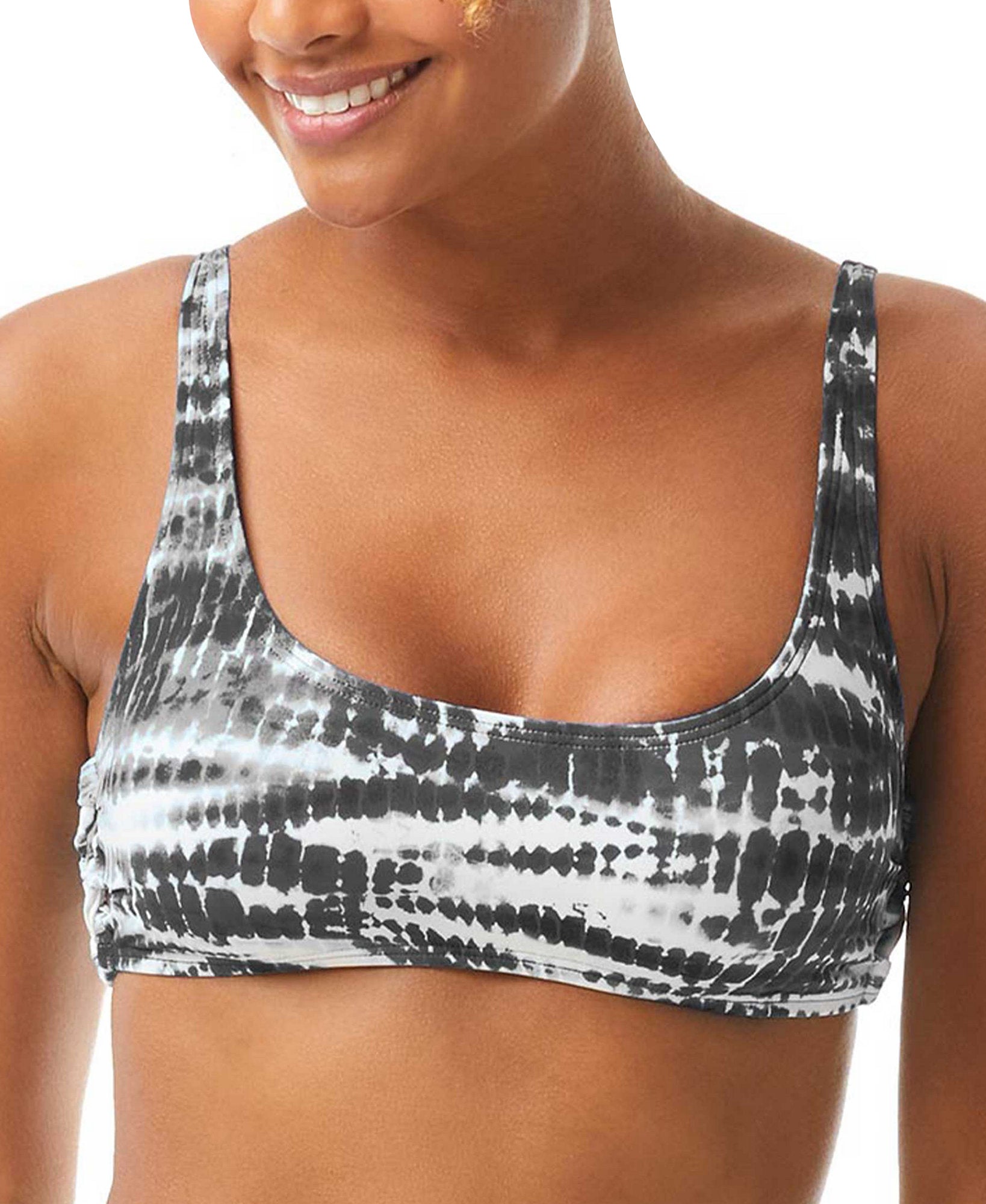 Vince Camuto Women Striped Side Lace Bikini Top Black
