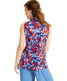 Bar III Women Printed Sleeveless Button Down Top