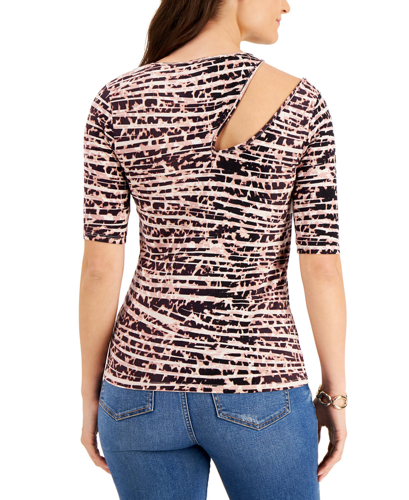 Willow Drive Women Printed Cutout Knit Top