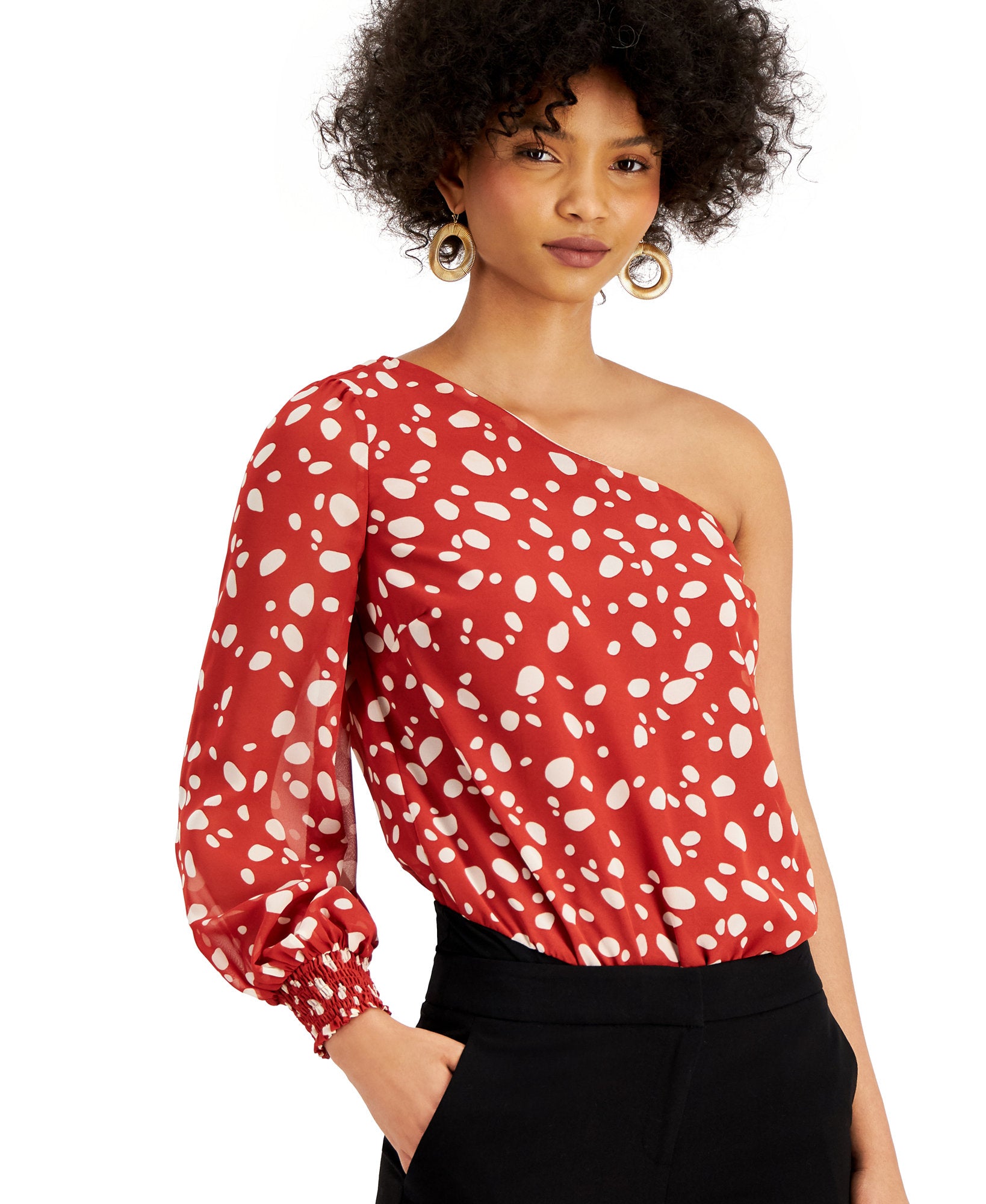 Bar III Women Printed One Shoulder Bodysuit