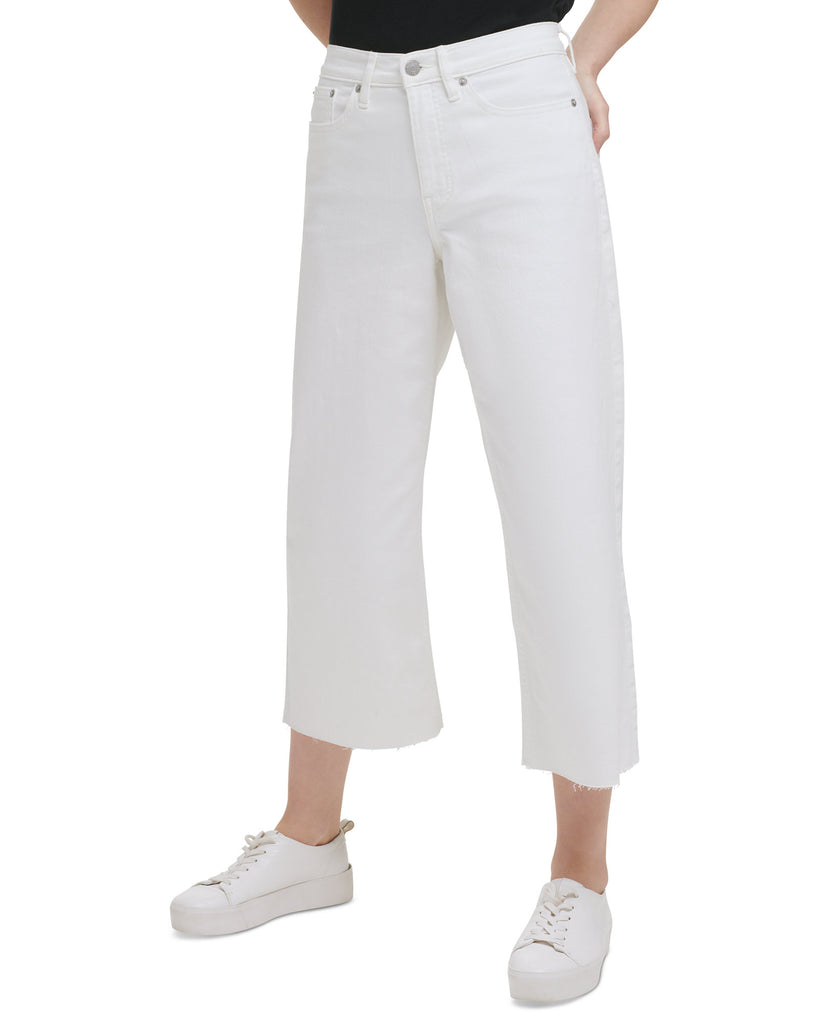 Calvin Klein Jeans Women Cropped Wide Leg Pants White