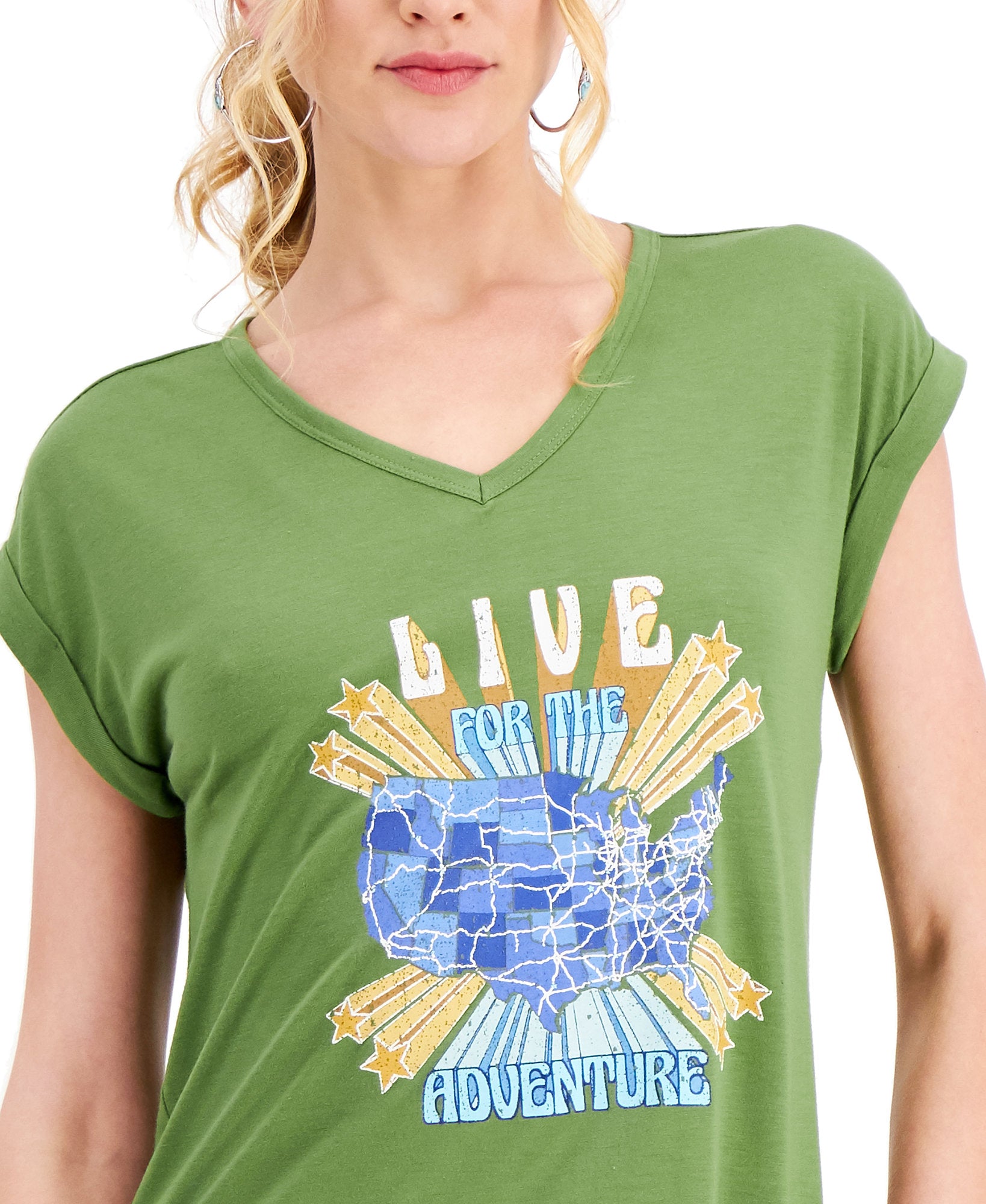 Style & Co Women Adventure Graphic Print T Shirt