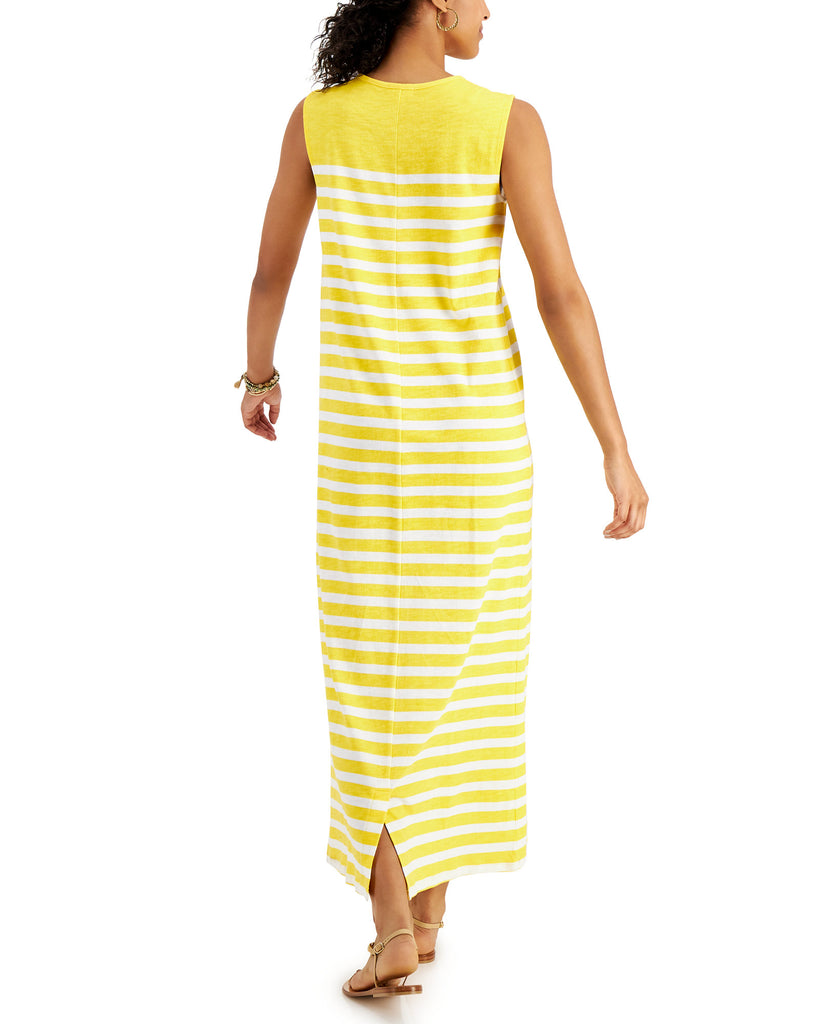 Style & Co Women Cotton Striped Sleeveless Dress