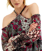 INC International Concepts Women Petite Cold Shoulder Halter Top