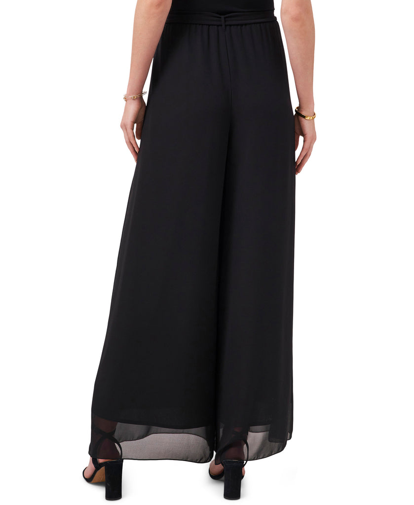 MSK Women Belted Chiffon Palazzo Pants