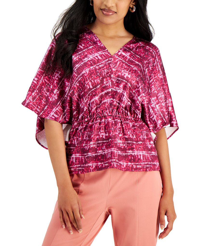 Alfani Women Striped Dolman Sleeve Top Pink Delicate Dye