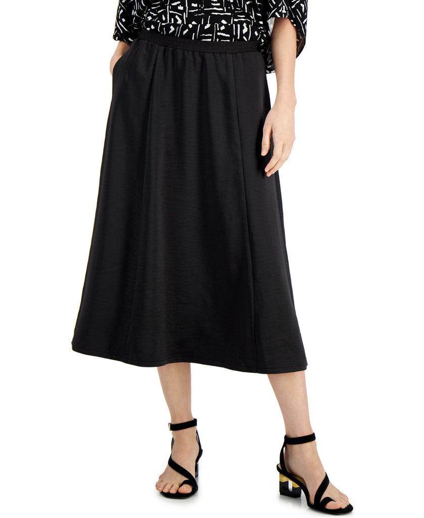 Alfani Women Pull On Midi Skirt Deep Black