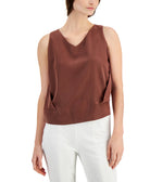 Alfani Women V Neck Sleeveless Top Choc Fondant