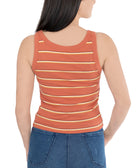 Hippie Rose Women Striped Rib Knit Tank Top