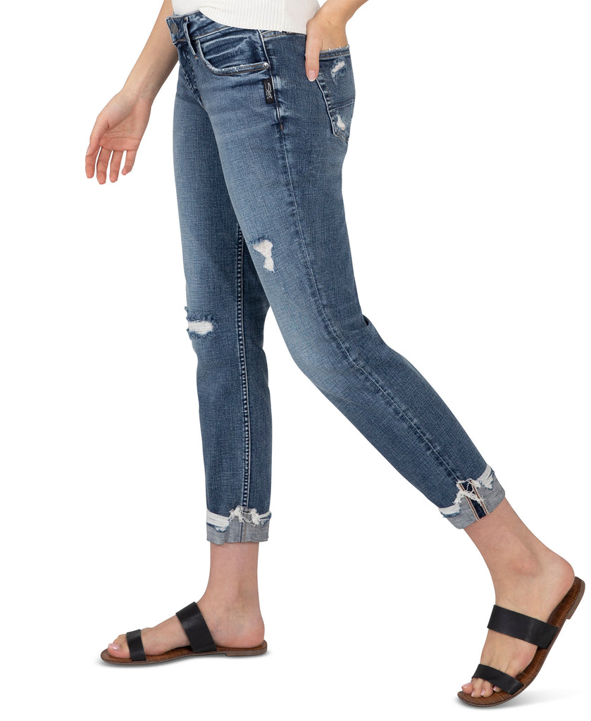 Silver Jeans Co Women Distressed Boyfriend Jeans