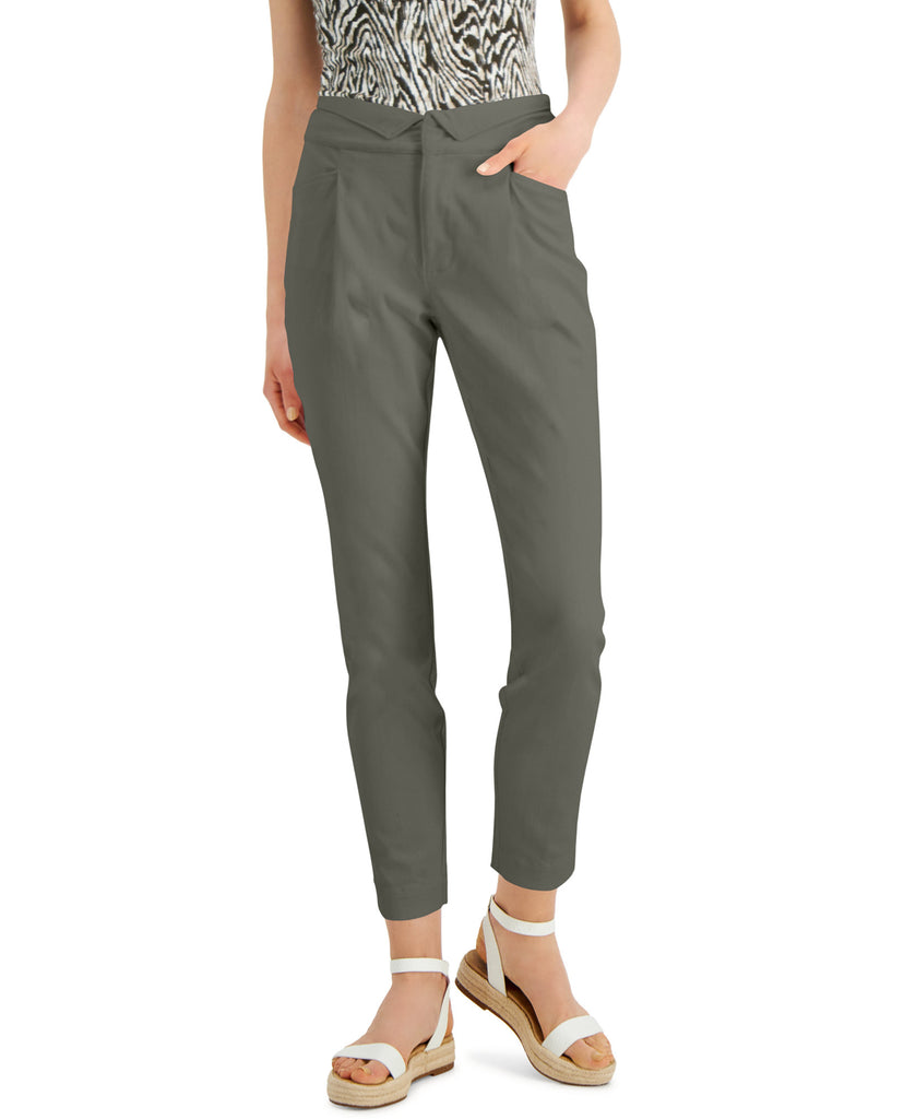 INC International Concepts Women Folded Waist Tapered Pants