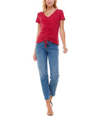 Ultra Flirt Women Ruched Front Top