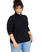 Charter Club Women Plus Cashmere Turtleneck Sweater Classic Black