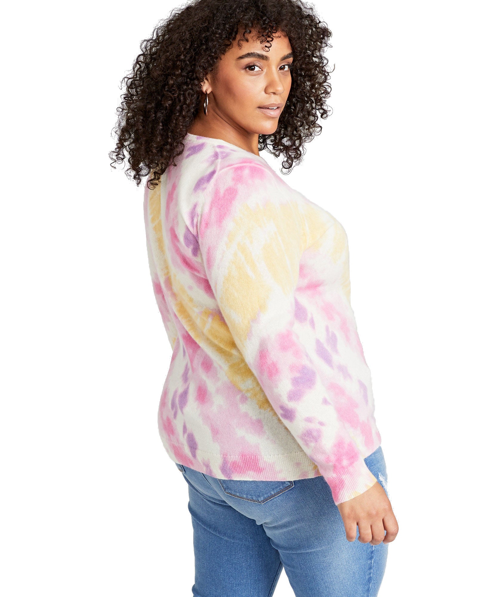 Charter Club Women Plus Tie Dyed Cashmere Sweater