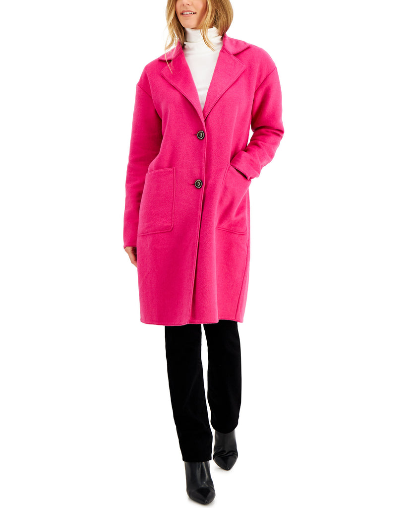 Charter Club Women Notch Collar Coat Pink Tutu