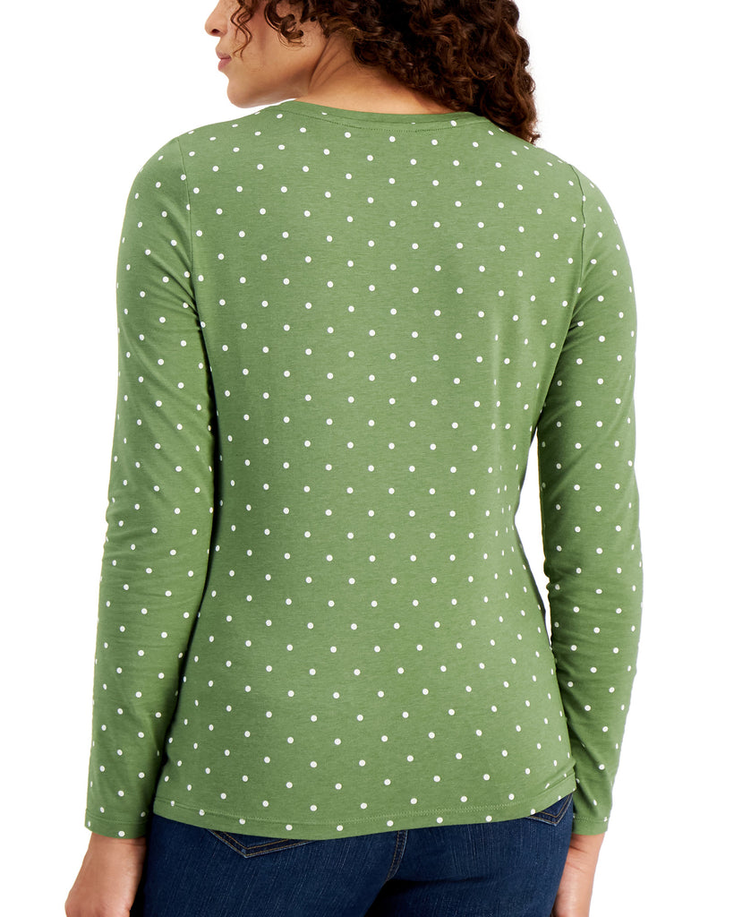 Style & Co Women Dot Print Top