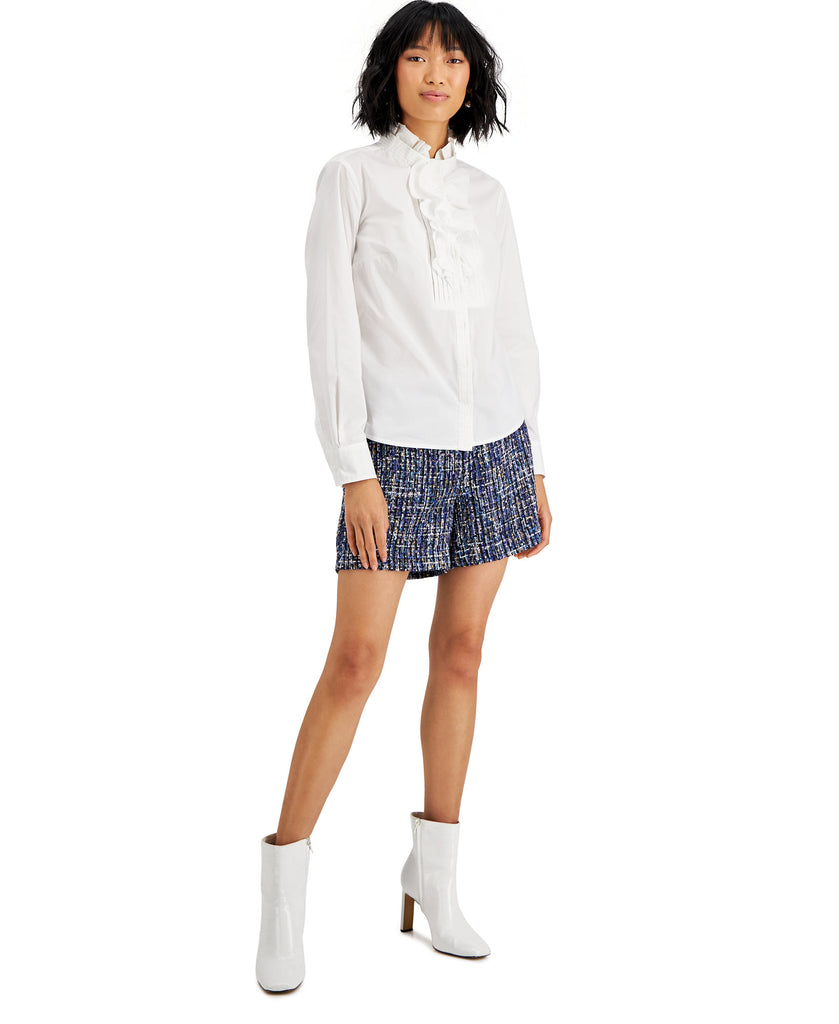 Charter Club Women Cotton Ruffled Shirt