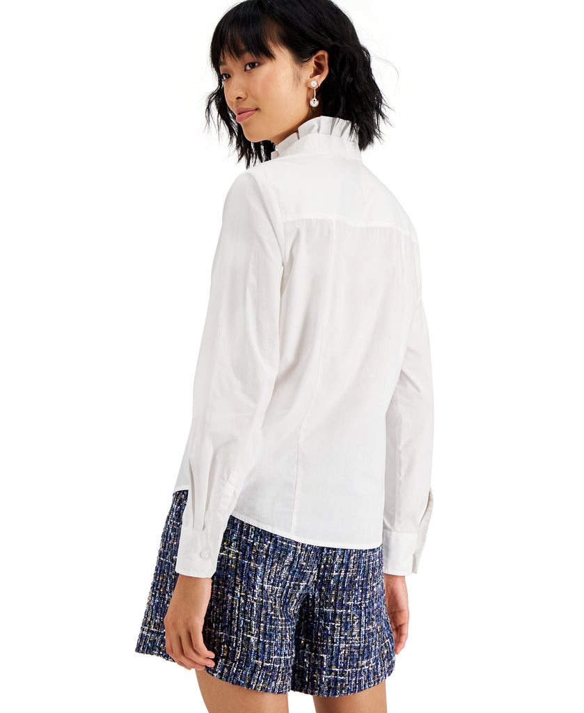 Charter Club Women Cotton Ruffled Shirt