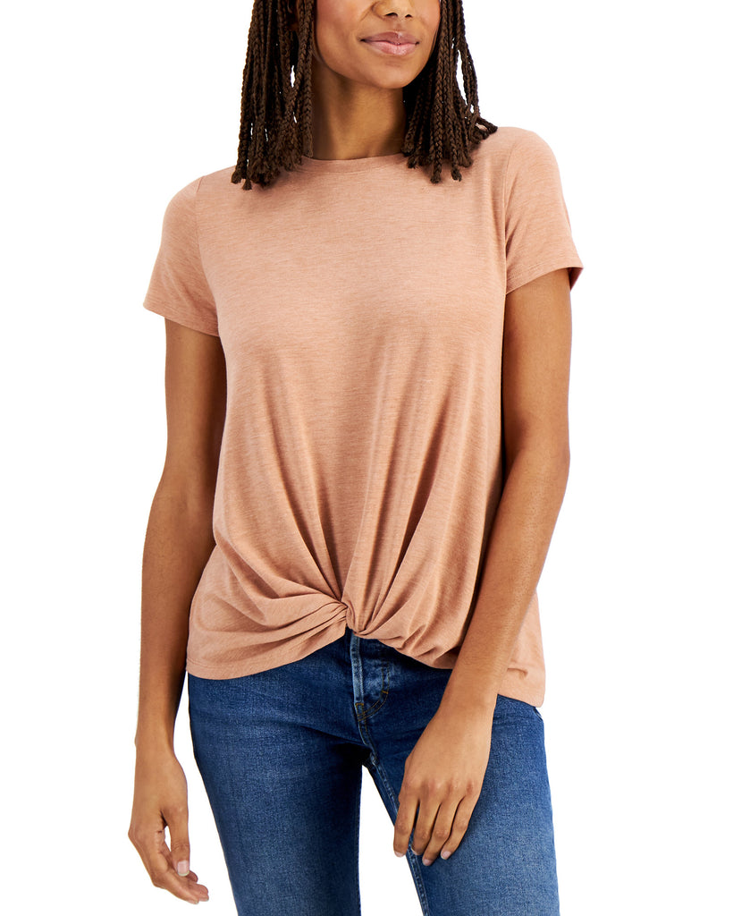 Hippie Rose Women Twist Hem Top Nutmeg