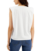 INC International Concepts Women Strong Shoulder V Neck T Shirt