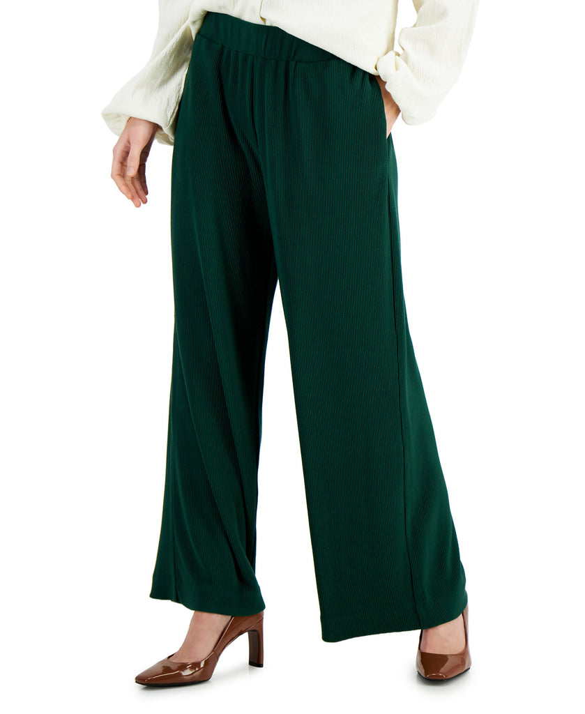 Alfani Women Wide Leg Pull On Pants Cedar Balsam