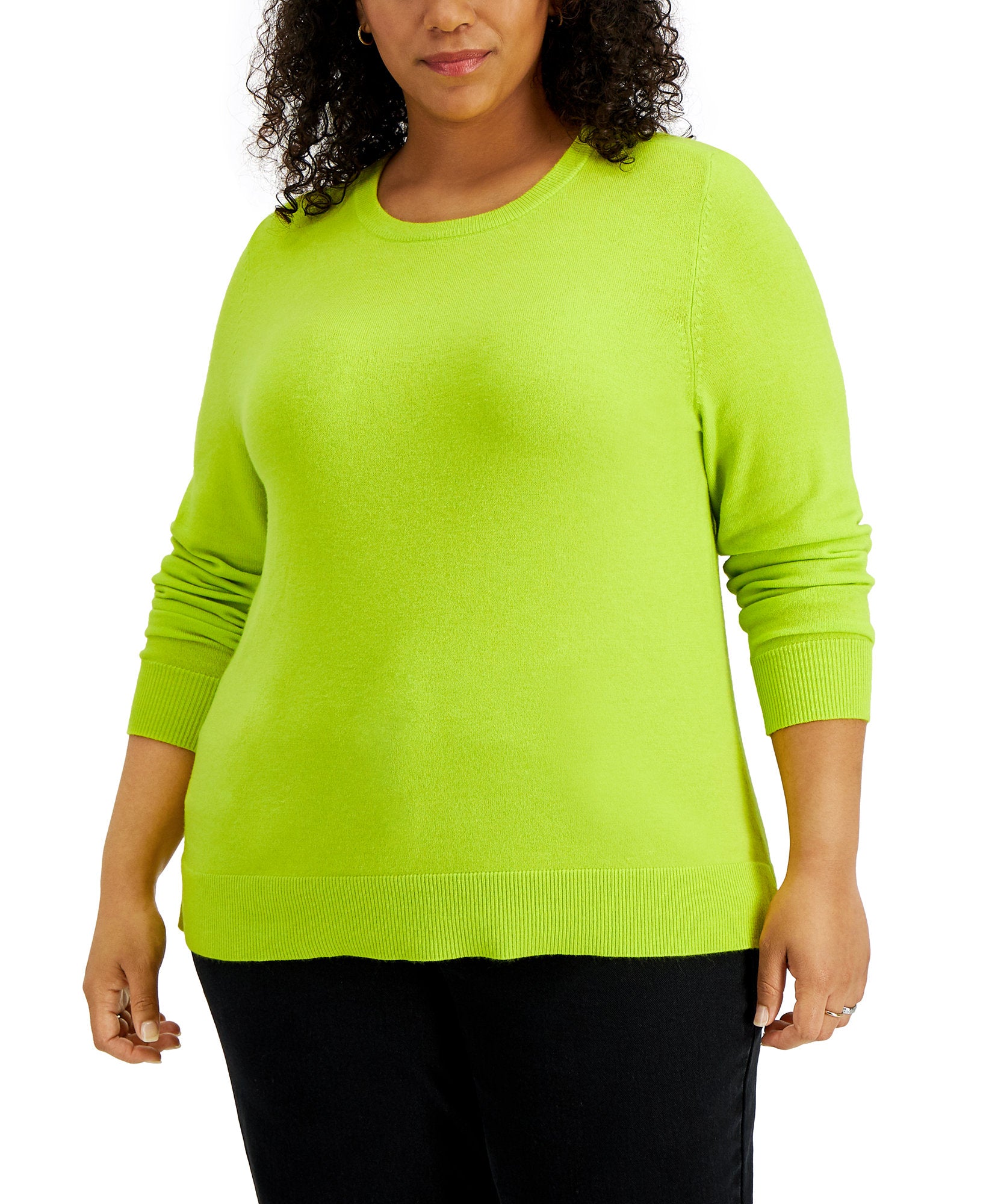 Style & Co Women Plus Crewneck Sweater