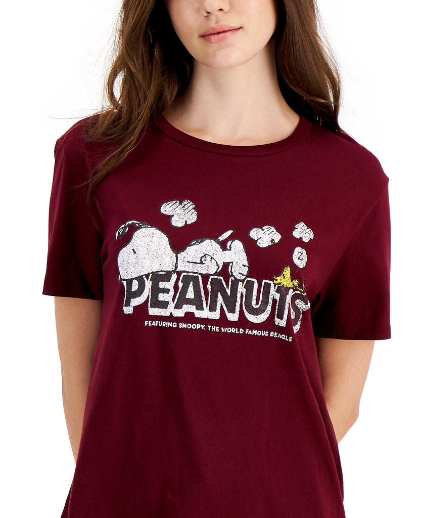 Peanuts Women Snoopy Logo T Shirt