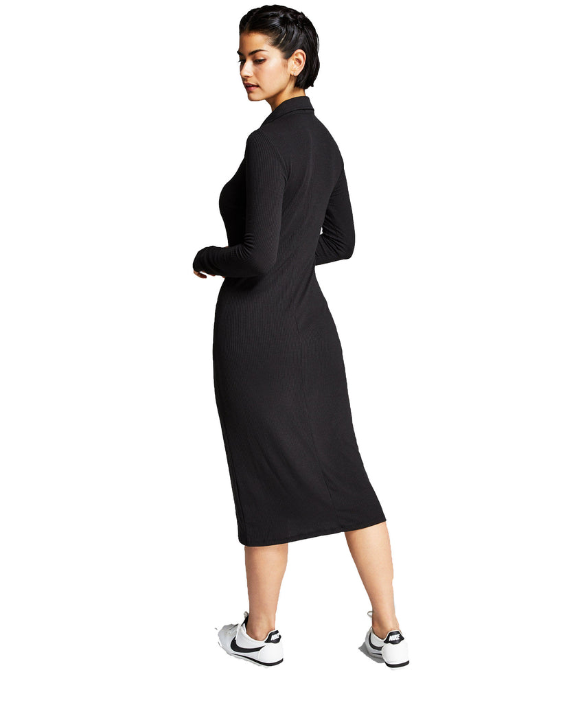 And Now This Women Ribbed Polo Midi Dress