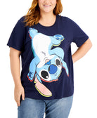Love Tribe Women Plus Trendy Stitch Graphic Print T Shirt Peacoat