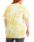 Love Tribe Women Plus Trendy Tie Dyed Cotton Graphic Print T Shirt